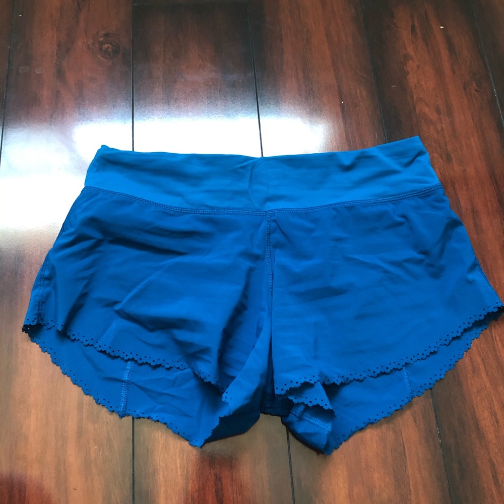 Blue Lululemon workout shorts